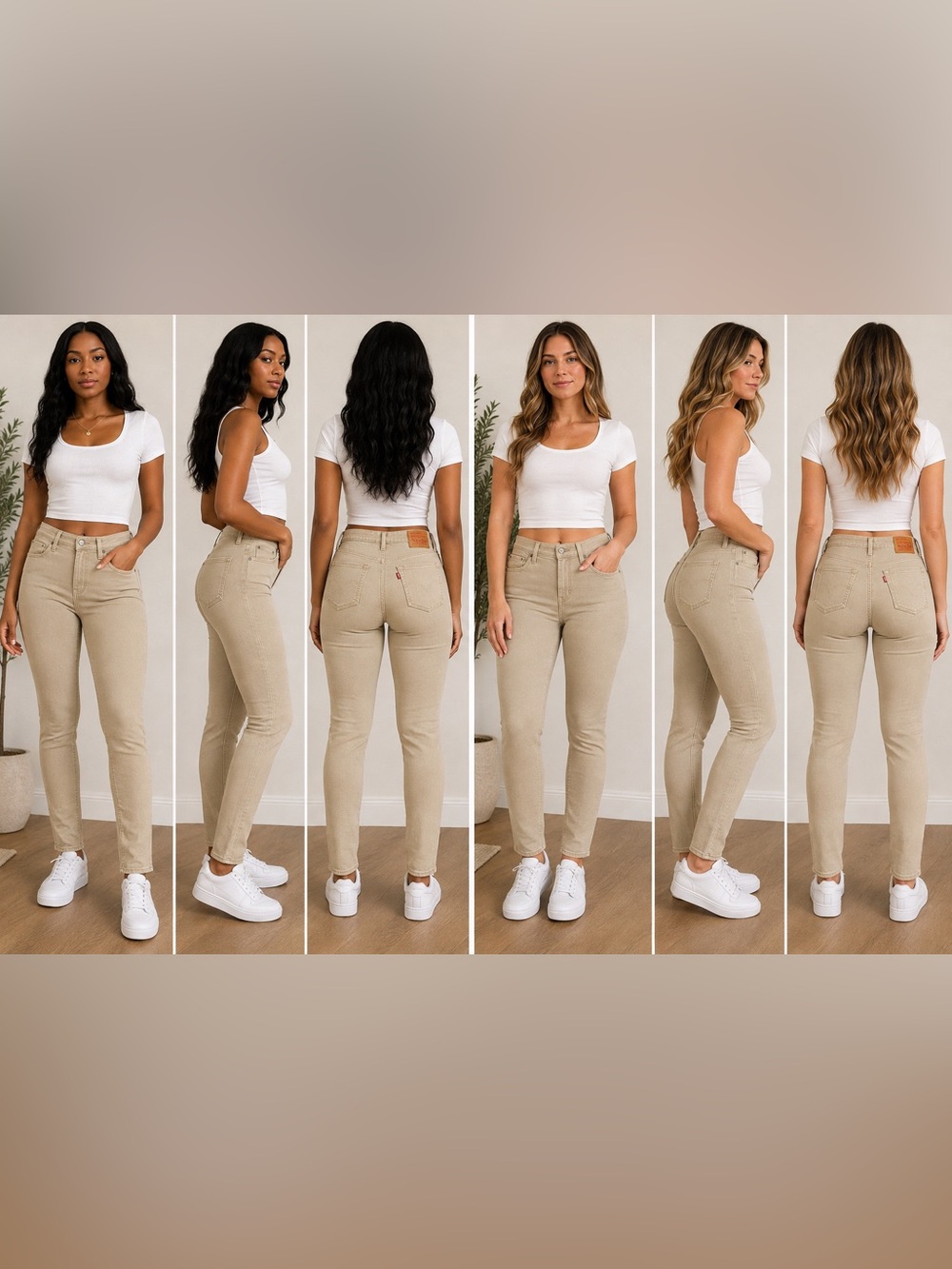 Levi's 721 High Rise Skinny Jeans in Khaki